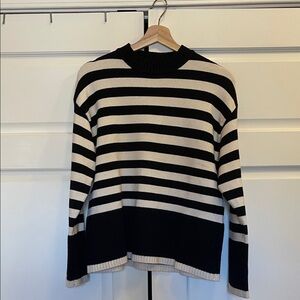 Zara Black and Cream Striped Sweater